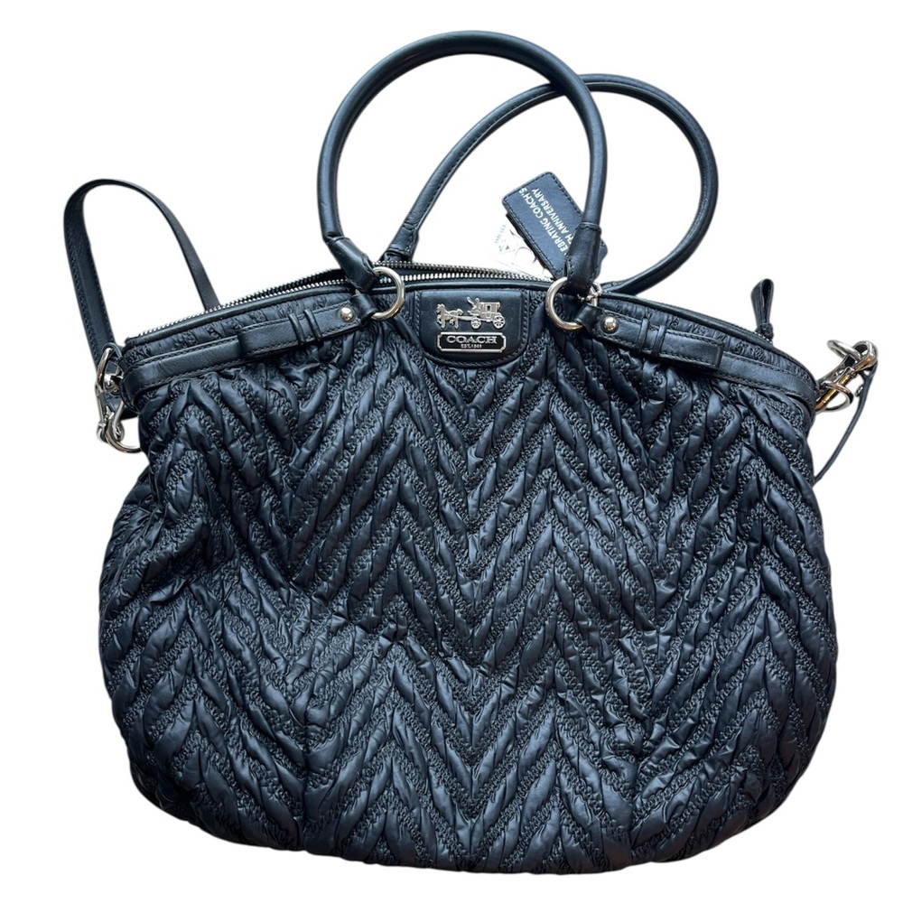 Coach Madison 70th Anniversary Quilted Black Bag with Metallic Accents